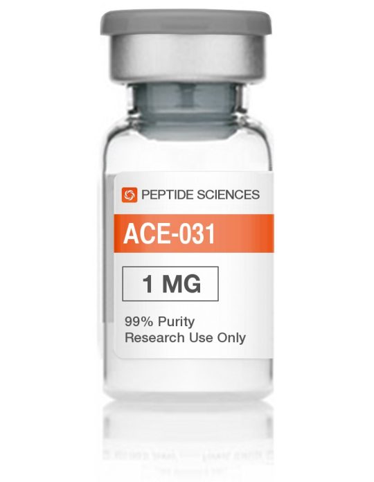 ACE-031 1mg is a synthetic protein made up of activin receptor type IIB and the immunoglobulin G1-Fc (IgG1-Fc).